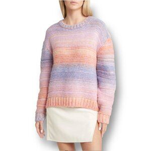 Vero Moda Pink Pastel Chunky Knit Sweater Striped Retro Y2K Preppy Womens Size M